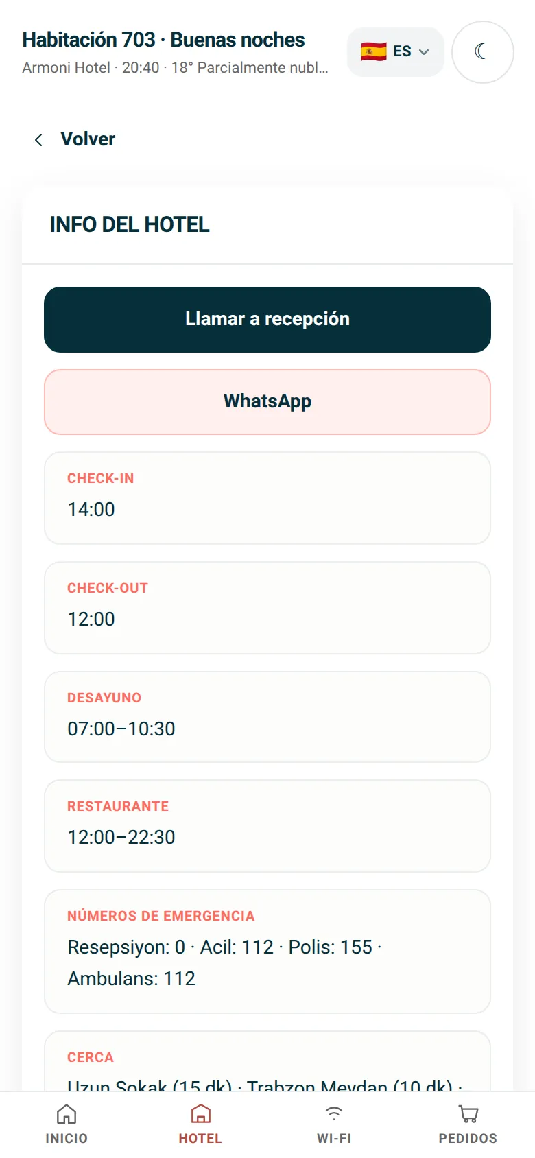 Información del hotel