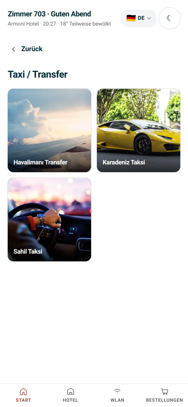 Transfer, Taxi, Mietwagen