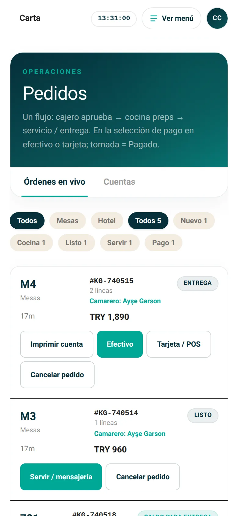 Café · Pedidos